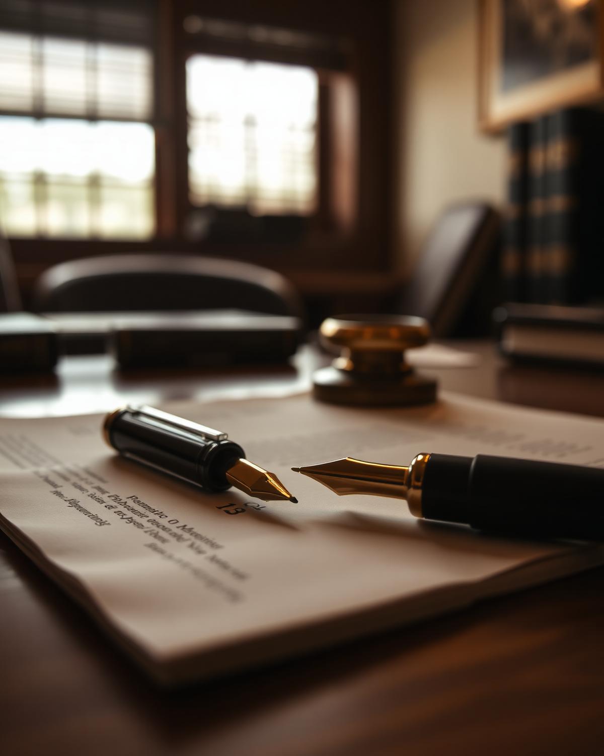 Fountain pen on a writing desk